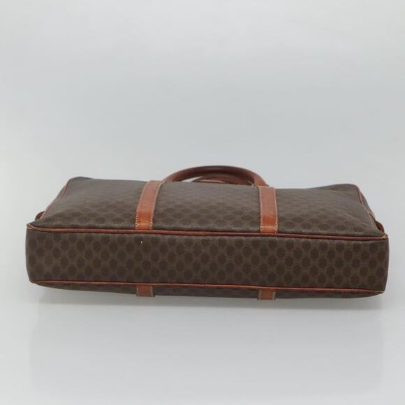 CELINE Macadam Canvas Hand Bag Pvc Leather Brown Gold - Picture 9 of 12